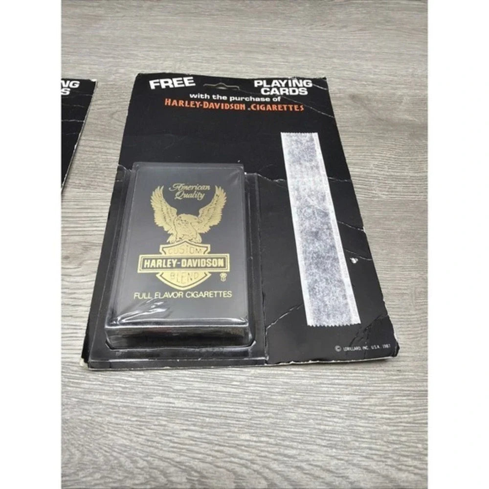 NIB Vintage Harley Davidson Full‎ Flavor Cigarettes Playing Cards 1987 Set Of 2
